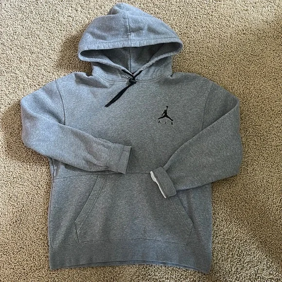 Jordan Nike hoodie, grey and black, fleece - Picture 3 of 7